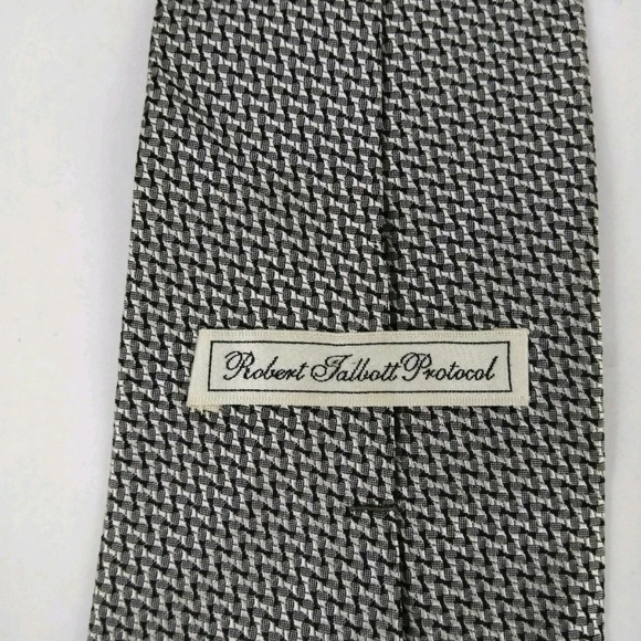 Robert Talbott Protocol Silk Neck Tie Silver - Picture 2 of 3